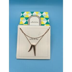 Stella & Dot Double Pave Horn Pendant-Rose Gold Brand New In Original Box